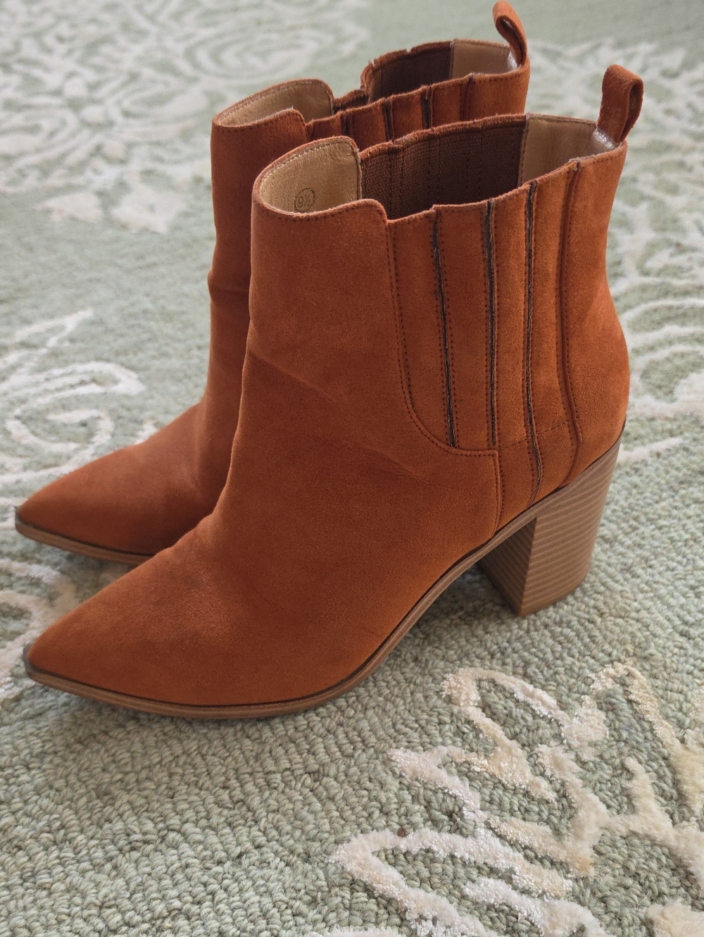 Women's Suede Ankle Boots in Rust